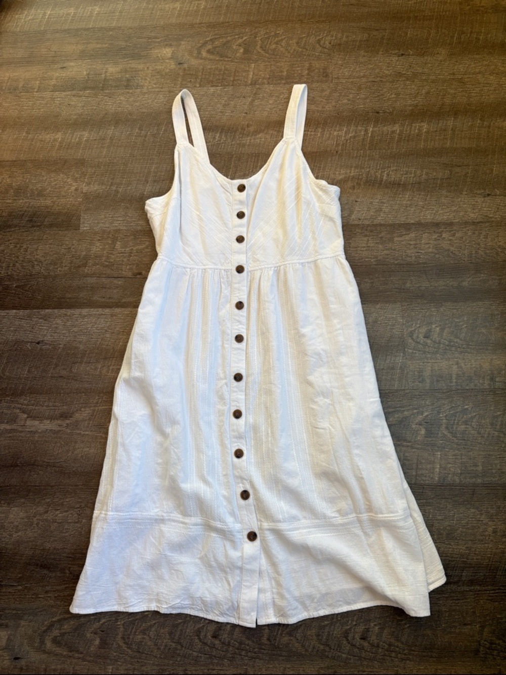 Sleeveless Button-Front Midi Dress in Sage Stripe and White - Picture 8 of 16